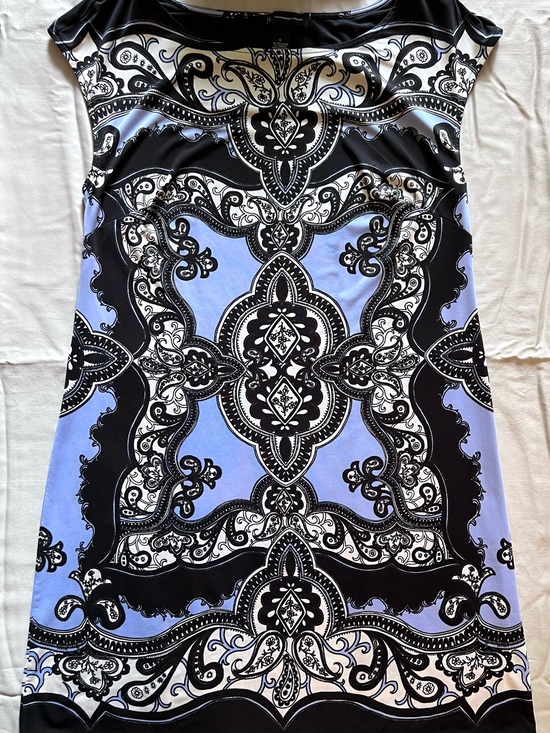 INC International Concepts Dresses & Skirts - INC International Concepts Black and Periwinkle Baroque Print Dress